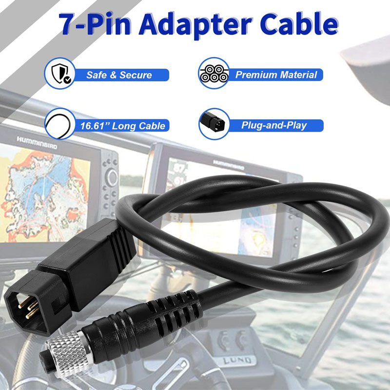 Fish Finder Cable - Universelles Sonar-Transducer-Adapterkabel, schwarz, für Humminbird Fish
