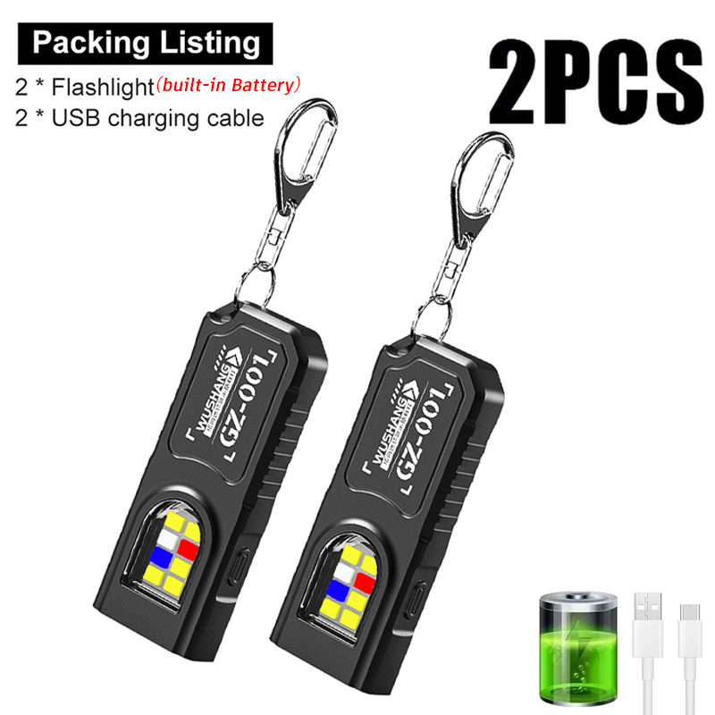 Fishing Light - Multifunktionale Schlüsselanhänger-Taschenlampe USB-Aufladbare Mini-Taschenlampe Mit COB-Arbeitslicht