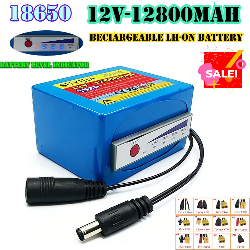 Fish Finder Portable - 18650 Lithium-Batterie 3s2p 12V 12800mAh 11,1V/12,6V
