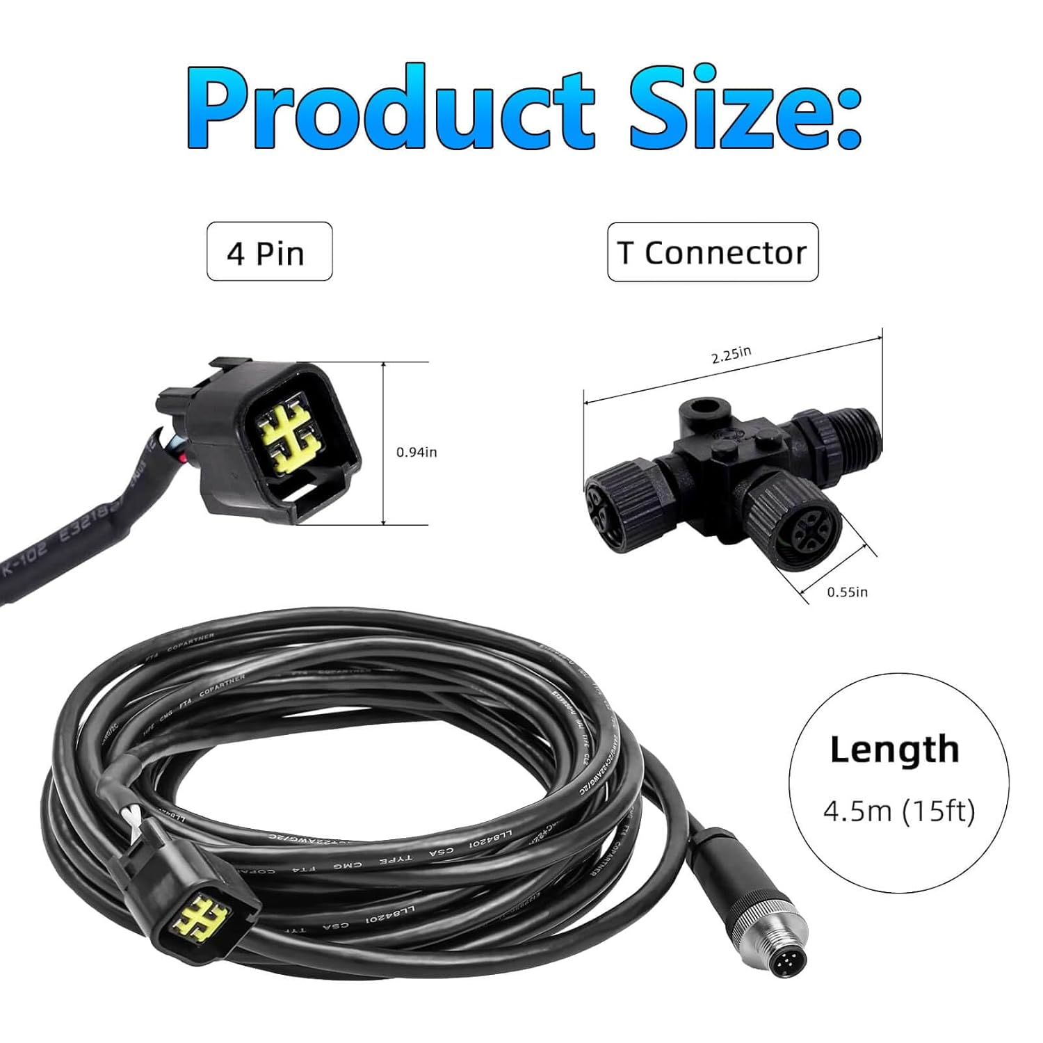 Fish Finder Cable - Motorschnittstellenkabel NMEA2000-Anschluss mit T-Anschluss für Yamaha