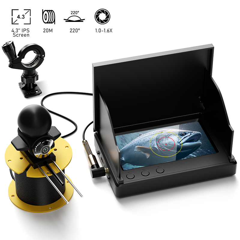 Fishing Camera - Angelkamera mit Nachtsicht, 4,3-Zoll-Bildschirm, 20 m