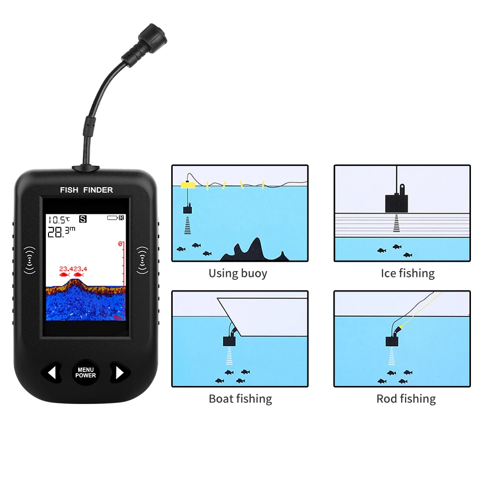 Alarm 100 m tragbare Sonar-Fis – Fish Finder Transducer Bewertung und Preis