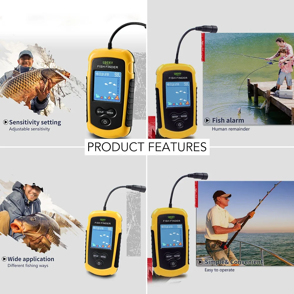 Lucky LCD-Farbbildschirm, trag – Fish Finder Transducer Bewertung und Preis